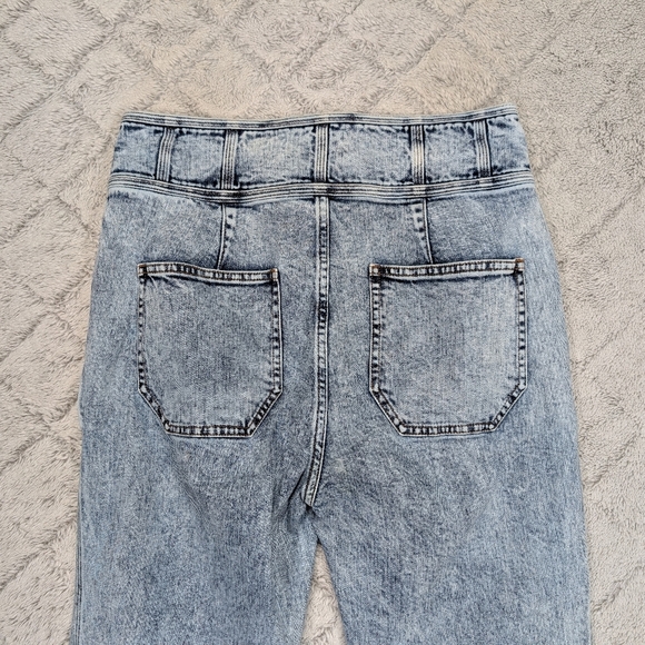 Ulla Johnson Jeans Womens 12 Blue Acid Wash Ellis Straight Kick Flare High Rise - Picture 10 of 10
